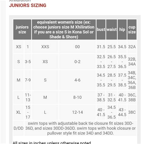 xhilaration|xhilaration size chart.